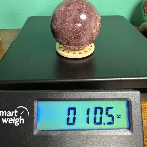 Natural Strawberry Quartz Sphere Stone Orb Healing Crystal 59.2mm 296g - Picture 6 of 7